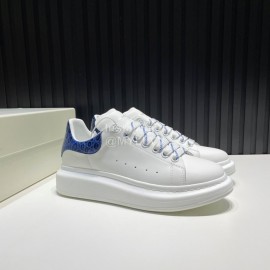 Alexander Mcqueen Serpentine Calf Leather Casual Shoes For Men And Women Blue