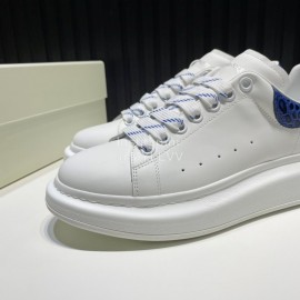 Alexander Mcqueen Serpentine Calf Leather Casual Shoes For Men And Women Blue