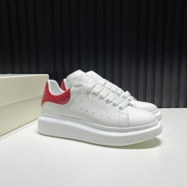 Alexander Mcqueen Serpentine Calf Leather Casual Shoes For Men And Women Red