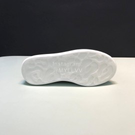 Alexander Mcqueen Calf Leather Mesh Casual Shoes For Men And Women Gray