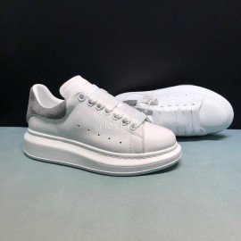 Alexander Mcqueen New Calf Leather Casual Shoes For Men And Women Gray