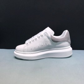 Alexander Mcqueen New Calf Leather Casual Shoes For Men And Women Gray