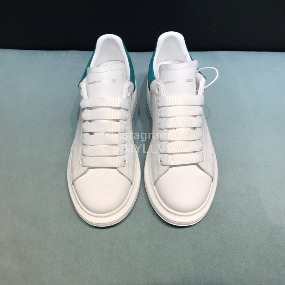 Alexander Mcqueen New Calf Leather Casual Shoes For Men And Women Blue