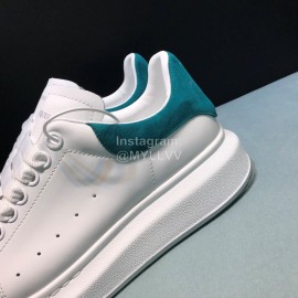 Alexander Mcqueen New Calf Leather Casual Shoes For Men And Women Blue