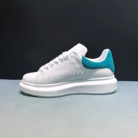 Alexander Mcqueen New Calf Leather Casual Shoes For Men And Women Blue