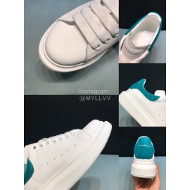 Alexander Mcqueen New Calf Leather Casual Shoes For Men And Women Blue