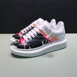 Alexander Mcqueen Printed Cowhide Casual Shoes For Men And Women 