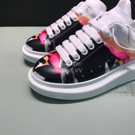 Alexander Mcqueen Printed Cowhide Casual Shoes For Men And Women 