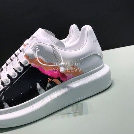 Alexander Mcqueen Printed Cowhide Casual Shoes For Men And Women 