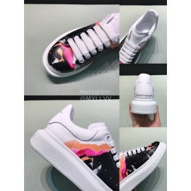 Alexander Mcqueen Printed Cowhide Casual Shoes For Men And Women 