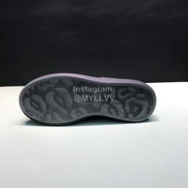 Alexander Mcqueen Printed Cowhide Casual Shoes For Men And Women Black