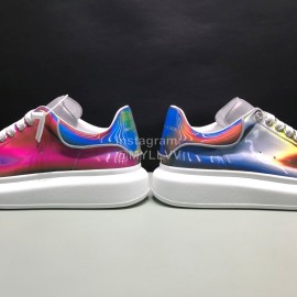 Alexander Mcqueen Printed Cowhide Casual Shoes For Men And Women Blue