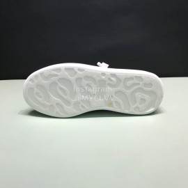 Alexander Mcqueen Printed Cowhide Casual Shoes For Men And Women Blue