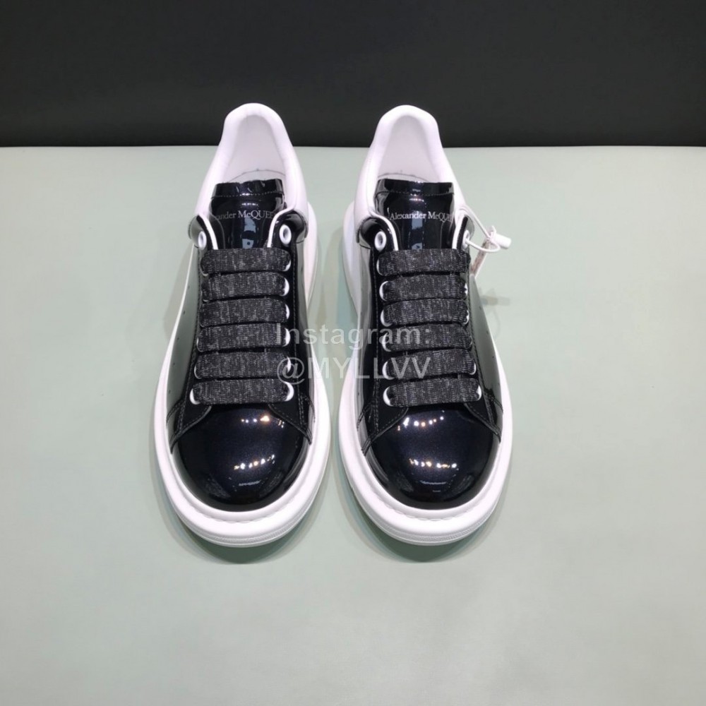 Alexander Mcqueen New Pearlescent Cowhide Casual Shoes For Men And Women 