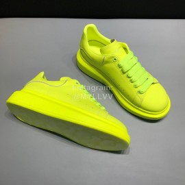 Alexander Mcqueen Matte Leather Casual Shoes For Men And Women Yellow