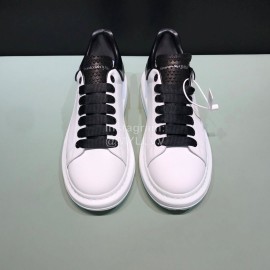 Alexander Mcqueen Matte Leather Black Shoelaces Casual Shoes For Men And Women 