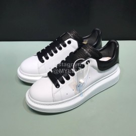 Alexander Mcqueen Matte Leather Black Shoelaces Casual Shoes For Men And Women 