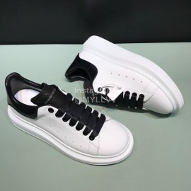 Alexander Mcqueen Matte Leather Black Shoelaces Casual Shoes For Men And Women 