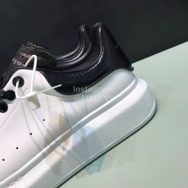 Alexander Mcqueen Matte Leather Black Shoelaces Casual Shoes For Men And Women 