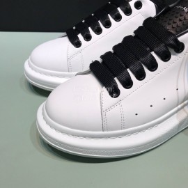 Alexander Mcqueen Matte Leather Black Shoelaces Casual Shoes For Men And Women 