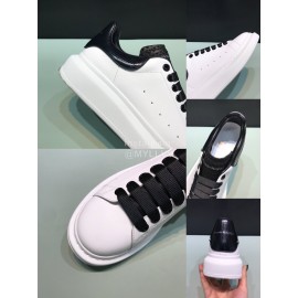Alexander Mcqueen Matte Leather Black Shoelaces Casual Shoes For Men And Women 