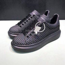 Alexander Mcqueen Matte Mesh Leather Casual Shoes For Men And Women 
