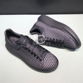 Alexander Mcqueen Matte Mesh Leather Casual Shoes For Men And Women 