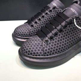 Alexander Mcqueen Matte Mesh Leather Casual Shoes For Men And Women 