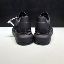 Alexander Mcqueen Matte Mesh Leather Casual Shoes For Men And Women 