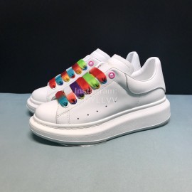 Alexander Mcqueen New Matte Leather Colored Shoelaces Casual Shoes For Men And Women 