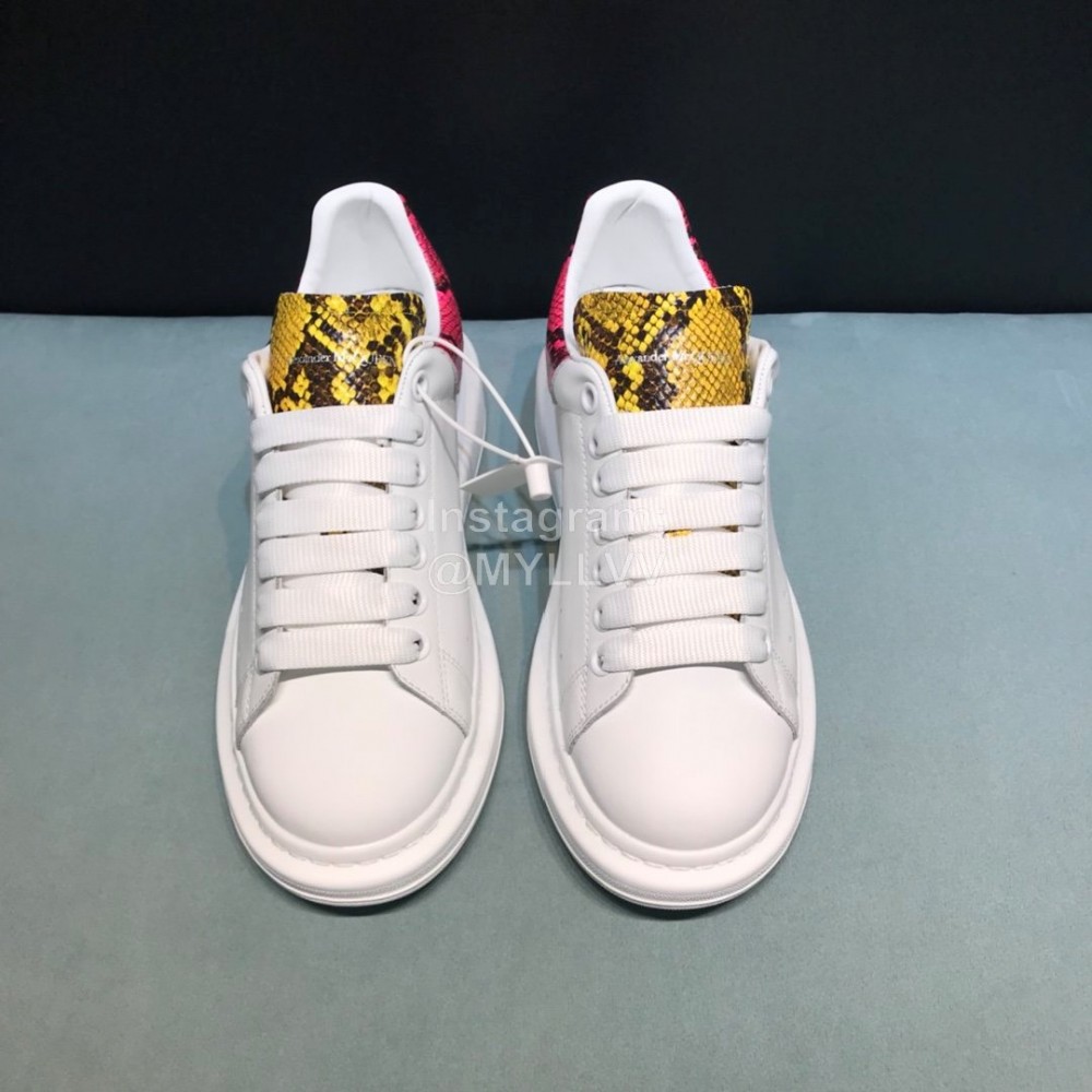 Alexander Mcqueen Serpentine Cowhide Casual Shoes For Men And Women 