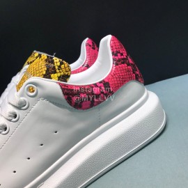 Alexander Mcqueen Serpentine Cowhide Casual Shoes For Men And Women 