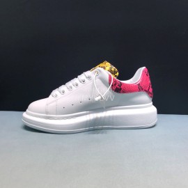 Alexander Mcqueen Serpentine Cowhide Casual Shoes For Men And Women 