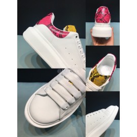 Alexander Mcqueen Serpentine Cowhide Casual Shoes For Men And Women 