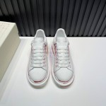 Alexander Mcqueen Painted Cowhide Casual Shoes For Men And Women Red