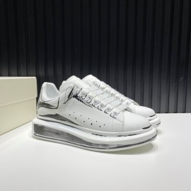 Alexander Mcqueen Painted Cowhide Casual Shoes For Men And Women Gray