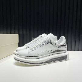 Alexander Mcqueen Painted Cowhide Casual Shoes For Men And Women Gray