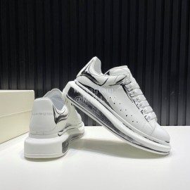 Alexander Mcqueen Painted Cowhide Casual Shoes For Men And Women Gray