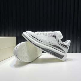 Alexander Mcqueen Painted Cowhide Casual Shoes For Men And Women Gray