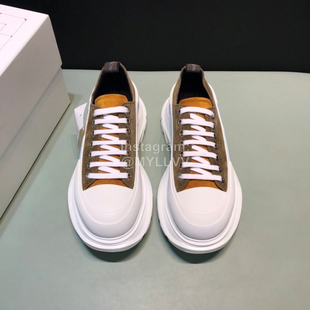 Alexander Mcqueen Tread Slick Lace Up Thick Soled Shoes For Men And Women Coffee