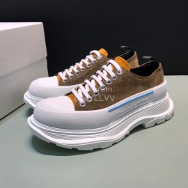 Alexander Mcqueen Tread Slick Lace Up Thick Soled Shoes For Men And Women Coffee