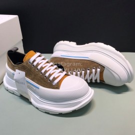 Alexander Mcqueen Tread Slick Lace Up Thick Soled Shoes For Men And Women Coffee