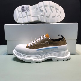 Alexander Mcqueen Tread Slick Lace Up Thick Soled Shoes For Men And Women Coffee