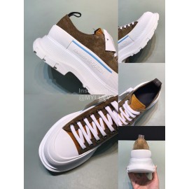 Alexander Mcqueen Tread Slick Lace Up Thick Soled Shoes For Men And Women Coffee