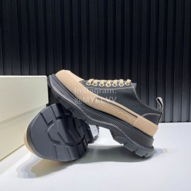 Alexander Mcqueen Tread Slick Lace Up Thick Soled Shoes For Men And Women Black