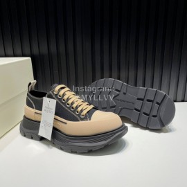 Alexander Mcqueen Tread Slick Lace Up Thick Soled Shoes For Men And Women Black