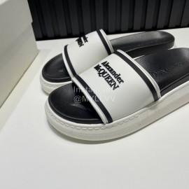 Alexander Mcqueen Summer Thick Soled Slippers For Men And Women White