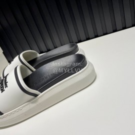 Alexander Mcqueen Summer Thick Soled Slippers For Men And Women White