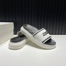 Alexander Mcqueen Summer Thick Soled Slippers For Men And Women White