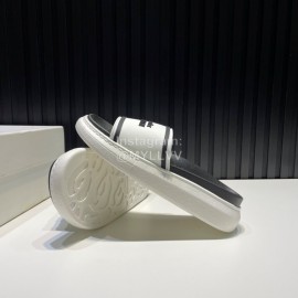 Alexander Mcqueen Summer Thick Soled Slippers For Men And Women White